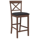 vidaXL 2 db barna tömörfa gumiból bárszékek párnákkal