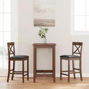 vidaXL 2 db barna tömörfa gumiból bárszékek párnákkal