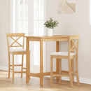 vidaXL 2 db természetes tömörfa gumiból bárszékek párnákkal