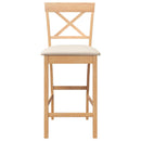 vidaXL 2 db természetes tömörfa gumiból bárszékek párnákkal