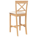 vidaXL 2 db természetes tömörfa gumiból bárszékek párnákkal