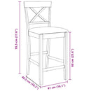 vidaXL 2 db természetes tömörfa gumiból bárszékek párnákkal