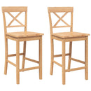 vidaXL 2 db természetes tömörfa gumiból bárszékek