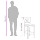 vidaXL 2 db természetes tömörfa gumiból bárszékek