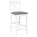 vidaXL 2 db fehér tömörfa gumiból bárszékek párnákkal