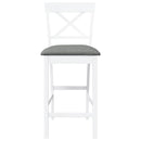 vidaXL 2 db fehér tömörfa gumiból bárszékek párnákkal