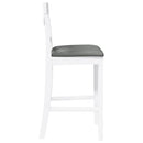 vidaXL 2 db fehér tömörfa gumiból bárszékek párnákkal