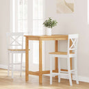 vidaXL 2 db fehér tömörfa gumiból bárszékek