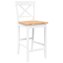 vidaXL 2 db fehér tömörfa gumiból bárszékek