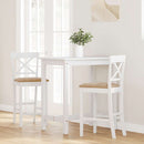 vidaXL 2 db fehér tömörfa gumiból bárszékek párnákkal