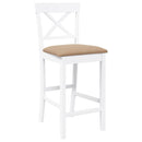 vidaXL 2 db fehér tömörfa gumiból bárszékek párnákkal