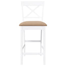 vidaXL 2 db fehér tömörfa gumiból bárszékek párnákkal