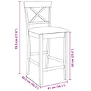 vidaXL 2 db fehér tömörfa gumiból bárszékek párnákkal