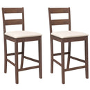 vidaXL 2 db barna tömörfa gumiból bárszékek párnákkal