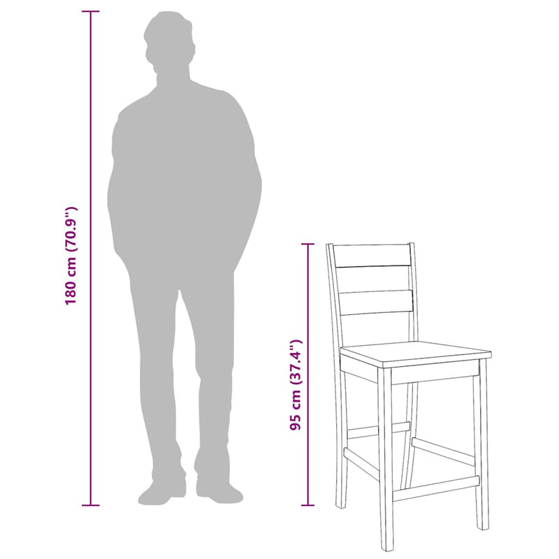 vidaXL 2 db természetes tömörfa gumiból bárszékek