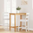 vidaXL 2 db fehér tömörfa gumiból bárszékek