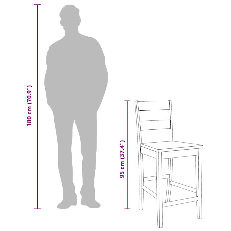 vidaXL 2 db fehér tömörfa gumiból bárszékek