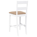 vidaXL 2 db fehér tömörfa gumiból bárszékek párnákkal