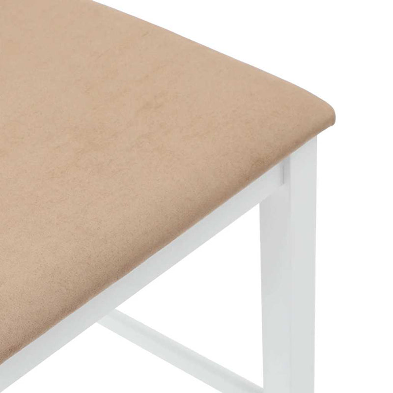 vidaXL 2 db fehér tömörfa gumiból bárszékek párnákkal