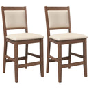 vidaXL 2 db barna tömörfa gumiból bárszékek párnákkal