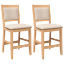 vidaXL 2 db természetes tömörfa gumiból bárszékek párnákkal