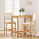 vidaXL 2 db természetes tömörfa gumiból bárszékek párnákkal