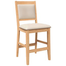 vidaXL 2 db természetes tömörfa gumiból bárszékek párnákkal