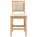 vidaXL 2 db természetes tömörfa gumiból bárszékek párnákkal