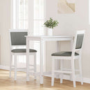 vidaXL 2 db fehér tömörfa gumiból bárszékek párnákkal