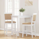 vidaXL 2 db fehér tömörfa gumiból bárszékek párnákkal