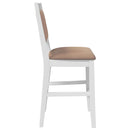 vidaXL 2 db fehér tömörfa gumiból bárszékek párnákkal