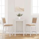 vidaXL 2 db fehér tömörfa gumiból bárszékek párnákkal