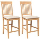 vidaXL 2 db természetes tömörfa gumiból bárszékek párnákkal
