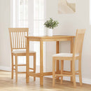 vidaXL 2 db természetes tömörfa gumiból bárszékek párnákkal