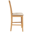 vidaXL 2 db természetes tömörfa gumiból bárszékek párnákkal