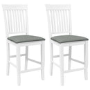 vidaXL 2 db fehér tömörfa gumiból bárszékek párnákkal