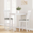 vidaXL 2 db fehér tömörfa gumiból bárszékek párnákkal