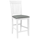 vidaXL 2 db fehér tömörfa gumiból bárszékek párnákkal