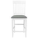 vidaXL 2 db fehér tömörfa gumiból bárszékek párnákkal