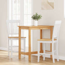 vidaXL 2 db fehér tömörfa gumiból bárszékek