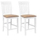 vidaXL 2 db fehér tömörfa gumiból bárszékek párnákkal