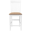 vidaXL 2 db fehér tömörfa gumiból bárszékek párnákkal