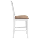 vidaXL 2 db fehér tömörfa gumiból bárszékek párnákkal