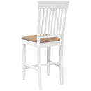 vidaXL 2 db fehér tömörfa gumiból bárszékek párnákkal