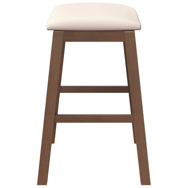 vidaXL 2 db barna tömörfa gumiból bárszékek párnákkal