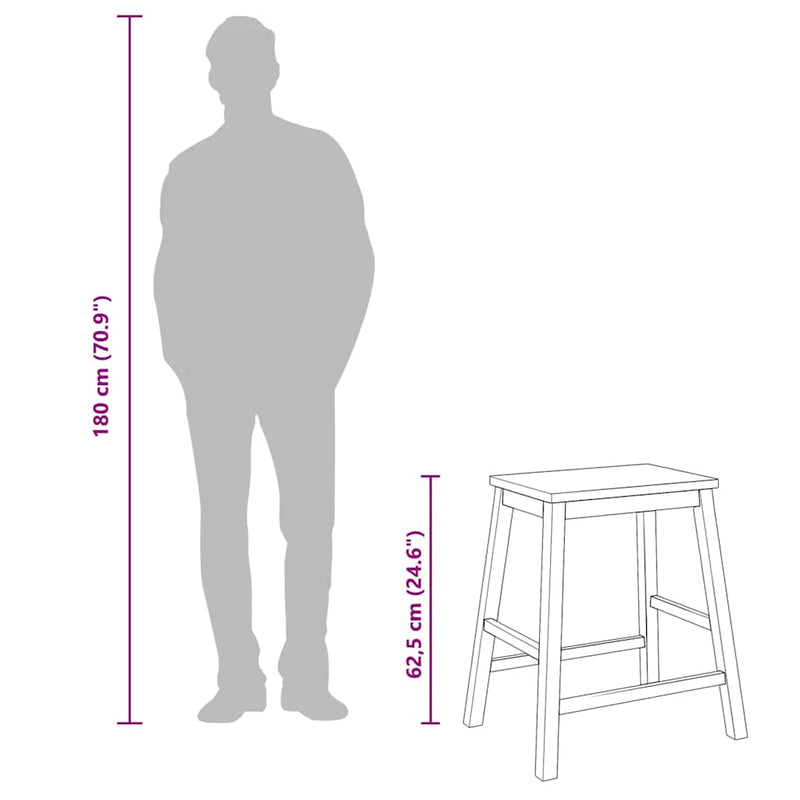 vidaXL 2 db fehér tömörfa gumiból bárszékek