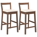 vidaXL 2 db barna tömörfa gumiból bárszékek párnákkal