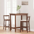 vidaXL 2 db barna tömörfa gumiból bárszékek párnákkal