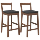 vidaXL 2 db barna tömörfa gumiból bárszékek párnákkal