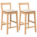 vidaXL 2 db természetes tömörfa gumiból bárszékek párnákkal